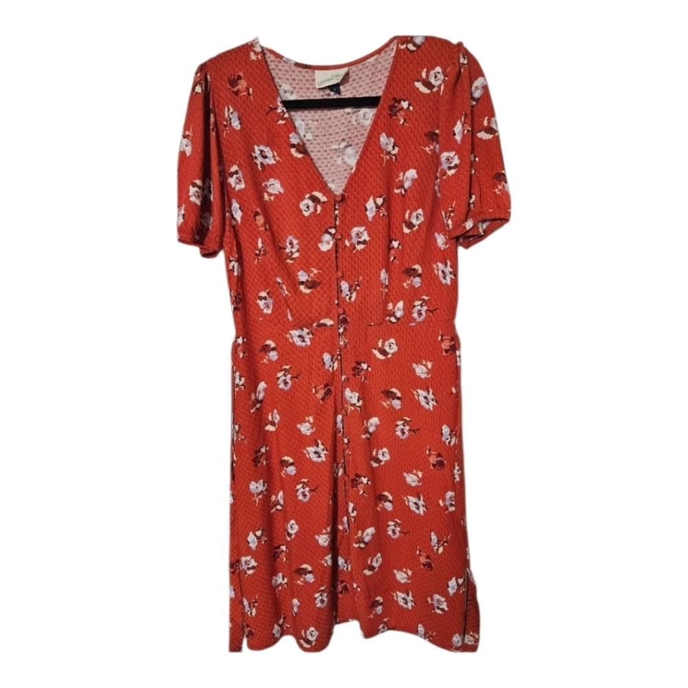 Universal Thread Orange and White Puff Sleeve Sundress